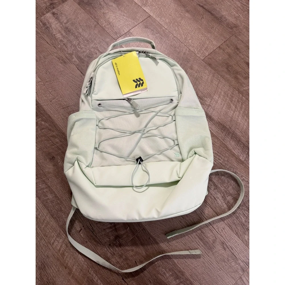 All in Motion Mint Green Water Repellent Backpack 15in Laptop Sleeve NWT